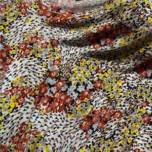 LOFT Plus Floral Top with Red and Yellow Accents